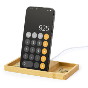 Cargador Inalámbrico de Bambú 15W con Organizador 2