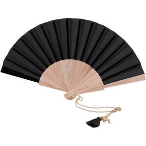 Abanico de madera con pulsera y pompón integrados 2