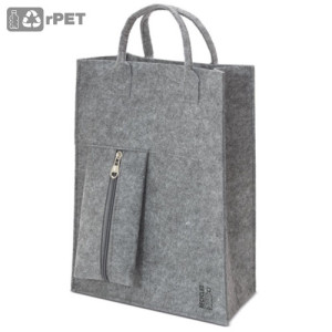 Bolsa de fieltro RPET con asas cortas y bolsillo 2
