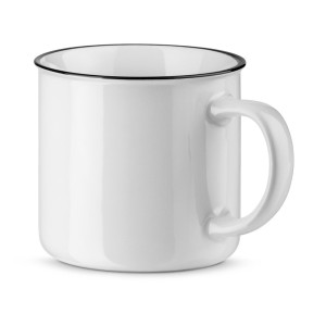 Taza de cerámica blanca estilo vintage de 360ml 2