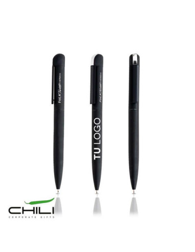 Bolígrafo de Acero Inoxidable Reciclado y ABS Folk Twist - Chili