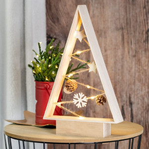 Árbol de Navidad de madera con iluminación LED 2