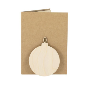 Set de postal navideña con adorno de árbol y semillas de pino 2