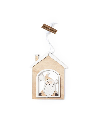 Adorno casita de madera de Navidad para árbol