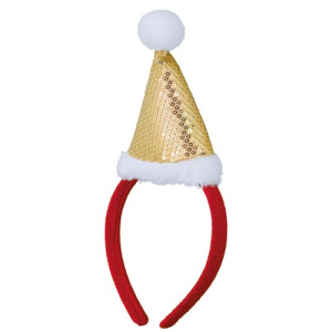 Diadema con gorro navideño lentejuelas 2