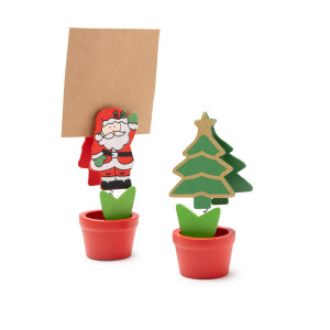 Soporte con clip portanotas navideño 2