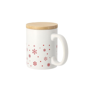 Taza navideña copos de nieve con tapa 2