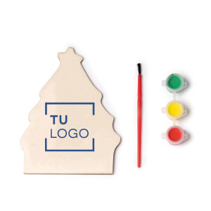 Set árbol de Navidad de madera para colorear 2