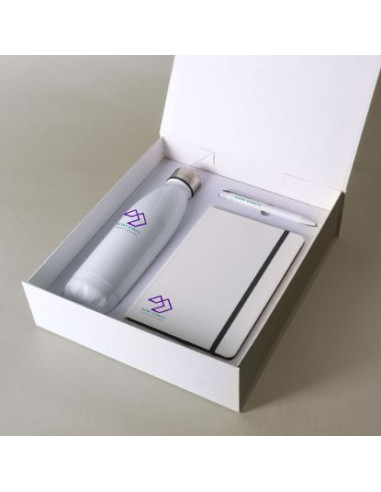Set para oficina con libreta, botella y bolígrafo
