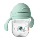 Vaso de aprendizaje para bebés 250ml con pajita y doble asa