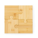 Set de 4 posavasos de bambú en forma de puzle