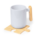 Set de 4 posavasos de bambú en forma de puzle