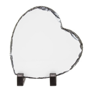 Placa porta fotos de pizarra forma de corazón 2