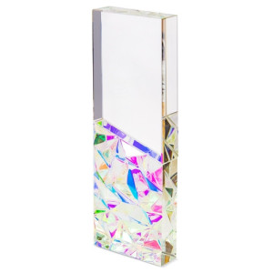 Trofeo rectangular de cristal con base colorida 2