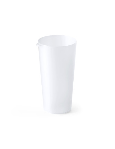 Vaso reutilizable traslúcido con enganche 400ml