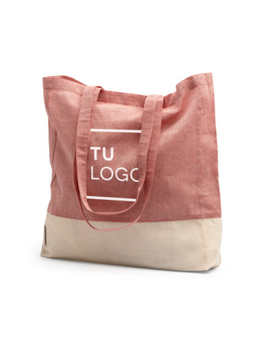 Bolsa de Algodón Reciclado con Fuelle y Acabado Jaspeado