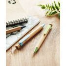 Bolígrafo de bambú con pulsador