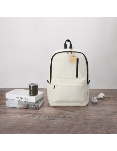 Mochila de algodón reciclado con bolsillo para portátil 15" Mochila de algodón reciclado con bolsillo para portátil 15"