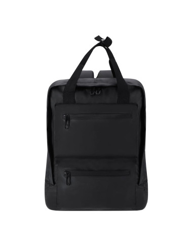 Mochila de PU resistente con asas dobles y compartimento para portátil 15”