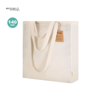 Bolsa de algodón reciclado con fuelle y doble asa