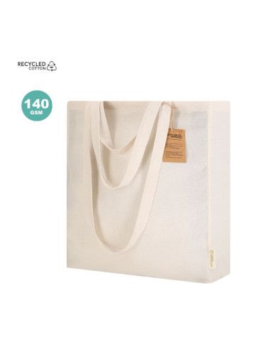 Bolsa de algodón reciclado con fuelle y doble asa