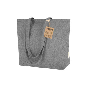 Bolsa de algodón reciclado 220 gr con fuelle y asas largas 2