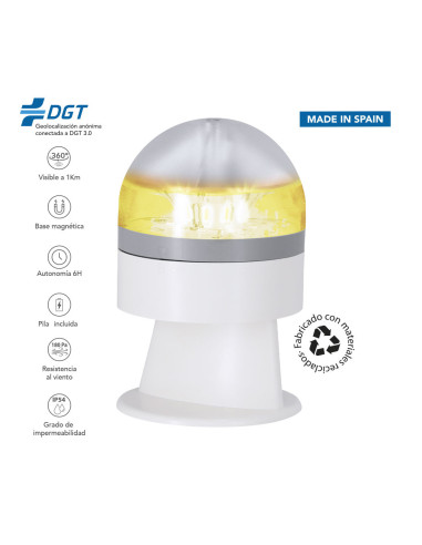 Luz de emergencia V16 geolocalizada para vehículos