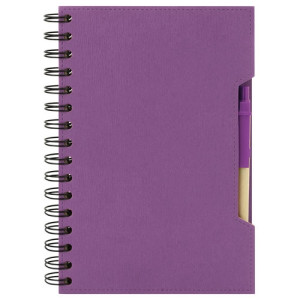 Cuaderno A5 de cartón reciclado con bolígrafo Eco
