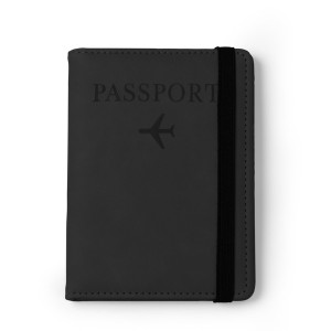 Funda para pasaporte de cuero sintético con protección RFID 2