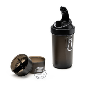 Shaker con agitador y compartimento para suplementos 600ml