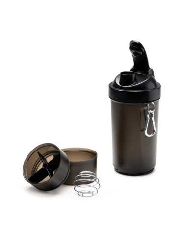 Shaker con agitador y compartimento para suplementos 600ml