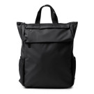 Mochila de cuero sintético con solapa y compartimento para portátil 15"