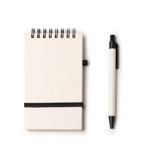 Libreta A6 de cartón reciclado de briks de leche con bolígrafo 2