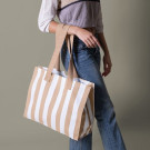 Bolsa shopper a rayas de algodón reciclado de 310gr