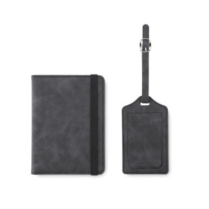 Set de porta pasaporte e identificador de maleta de PU