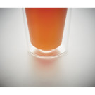 Vaso de cristal de borosilicato de doble pared con tapa 350ml