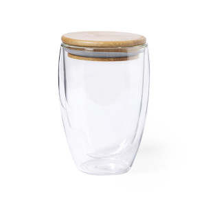 Vaso térmico de cristal de borosilicato de doble pared con tapa 350ml 2