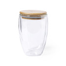 Vaso térmico de cristal de borosilicato de doble pared con tapa 350ml