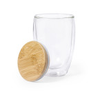 Vaso térmico de cristal de borosilicato de doble pared con tapa 350ml