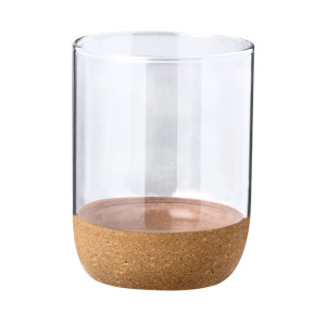 Vaso de cristal de borosilicato con base de corcho 450ml 2
