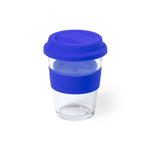 Vaso de cristal con tapa y banda de silicona 350ml 2
