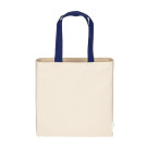 Bolsa shopper XL de algodón reciclado 280g con asas de colores