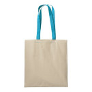 Bolsa de algodón color natural 220gr con asas de colores