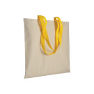 Bolsa de algodón color natural 220gr con asas de colores