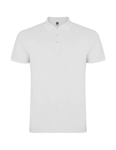 Polo blanco de manga corta blanco para hombre Star