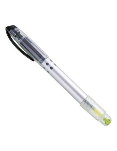 Bolígrafo roller con marcador fluorescente