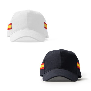 Gorra de algodón peinado con bandera de España