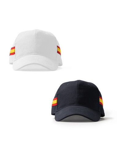 Gorra de algodón peinado con bandera de España
