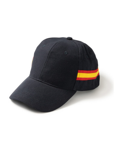 Gorra de algodón peinado con bandera de España