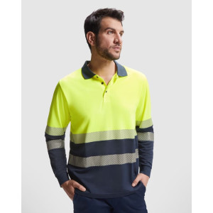 Polo técnico de alta visibilidad con tejido antienganches de manga larga Vega 2